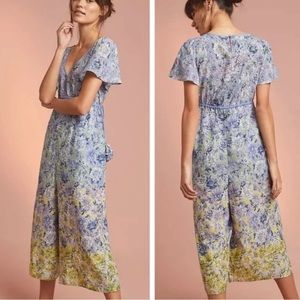 Anthropologie Romerio sleep floral jumpsuit NWT  M slight fraying (see photo)